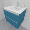 Тумба для ванной с раковиной подвесная, 60 см, влагостойкая, цвет пастельно-синий, матовая эмаль + лак, серия СДпрестиж артикул SDTMR-605024 изображение 1