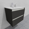 Тумба для ванной с раковиной подвесная, 60 см, влагостойкая, цвет серый икеа, матовая эмаль + лак, серия СДпрестиж артикул SDTMR-607500-N изображение 2