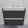 Тумба для ванной с раковиной подвесная, 60 см, влагостойкая, цвет серый икеа, матовая эмаль + лак, серия СДпрестиж артикул SDTMR-607500-N изображение 5
