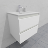 Тумба для ванной под раковину подвесная, 60 см, влагостойкая, цвет белый икеа, матовая эмаль + лак, серия СДпрестиж артикул SDTM-600300-N изображение 7