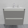 Тумба для ванной под раковину подвесная, 60 см, влагостойкая, цвет светло-серый икеа, матовая эмаль + лак, серия СДпрестиж артикул SDTM-605000-N изображение 2