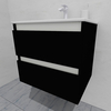 Тумба для ванной с раковиной подвесная, 60 см, влагостойкая, цвет черный, матовая эмаль + лак, серия СДпрестиж артикул SDTMR-609000-N изображение 3