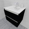 Тумба для ванной с раковиной подвесная, 60 см, влагостойкая, цвет черный, матовая эмаль + лак, серия СДпрестиж артикул SDTMR-609000-N изображение 4
