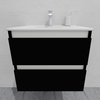 Тумба для ванной с раковиной подвесная, 60 см, влагостойкая, цвет черный, матовая эмаль + лак, серия СДпрестиж артикул SDTMR-609000-N изображение 2