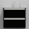 Тумба для ванной с раковиной подвесная, 60 см, влагостойкая, цвет черный, матовая эмаль + лак, серия СДпрестиж артикул SDTMR-609000-N изображение 1
