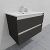Тумба для ванной с раковиной подвесная, 80 см, влагостойкая, цвет серый икеа, матовая эмаль + лак, серия СДпрестиж артикул SDTMR-807500-N изображение 2