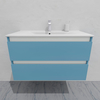Тумба для ванной под раковину подвесная, 90 см, влагостойкая, цвет пастельно-синий, матовая эмаль + лак, серия СДпрестиж артикул SDTM-905024 изображение 5