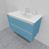 Тумба для ванной под раковину подвесная, 90 см, влагостойкая, цвет пастельно-синий, матовая эмаль + лак, серия СДпрестиж артикул SDTM-905024 изображение 3