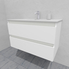 Тумба для ванной под раковину подвесная, 90 см, влагостойкая, цвет белый икеа, матовая эмаль + лак, серия СДпрестиж артикул SDTM-900300-N изображение 3