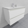 Тумба для ванной под раковину подвесная, 90 см, влагостойкая, цвет белый икеа, матовая эмаль + лак, серия СДпрестиж артикул SDTM-900300-N изображение 2
