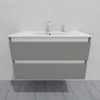 Тумба для ванной с раковиной подвесная, 90 см, влагостойкая, цвет светло-серый икеа, матовая эмаль + лак, серия СДпрестиж артикул SDTMR-905000-N изображение 5