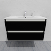 Тумба для ванной под раковину подвесная, 90 см, влагостойкая, цвет черный, матовая эмаль + лак, серия СДпрестиж артикул SDTM-909000-N изображение 5