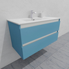 Тумба для ванной под раковину подвесная, 100 см, влагостойкая, цвет пастельно-синий, матовая эмаль + лак, серия СДпрестиж артикул SDTM-1005024 изображение 2