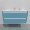 Тумба для ванной под раковину подвесная, 100 см, влагостойкая, цвет пастельно-синий, матовая эмаль + лак, серия СДпрестиж артикул SDTM-1005024 изображение 5