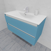 Тумба для ванной под раковину подвесная, 100 см, влагостойкая, цвет пастельно-синий, матовая эмаль + лак, серия СДпрестиж артикул SDTM-1005024 изображение 3