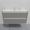 Тумба для ванной под раковину подвесная, 100 см, влагостойкая, цвет светло-серый икеа, матовая эмаль + лак, серия СДпрестиж артикул SDTM-1005000-N изображение 5