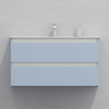 Тумба для ванной с раковиной подвесная, 100 см, влагостойкая, цвет голубой, матовая эмаль + лак, серия СДпрестиж артикул SDTMR-1001020-R80B изображение 1