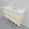 Тумба для ванной с раковиной подвесная, 100 см, влагостойкая, цвет жемчужно-белый, матовая эмаль + лак, серия СДпрестиж артикул SDTMR-1001013 изображение 3