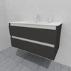 Тумба для ванной под раковину подвесная, 100 см, влагостойкая, цвет серый икеа, матовая эмаль + лак, серия СДпрестиж артикул SDTM-1007500-N изображение 3