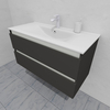 Тумба для ванной под раковину подвесная, 100 см, влагостойкая, цвет серый икеа, матовая эмаль + лак, серия СДпрестиж артикул SDTM-1007500-N изображение 4