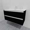 Тумба для ванной с раковиной подвесная, 100 см, влагостойкая, цвет черный, матовая эмаль + лак, серия СДпрестиж артикул SDTMR-1009000-N изображение 3