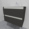 Тумба для ванной с раковиной подвесная, 70 см, влагостойкая, цвет серый икеа, матовая эмаль + лак, серия СДпрестиж артикул SDTMR-707500-N изображение 4