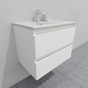 Тумба для ванной с раковиной подвесная, 70 см, влагостойкая, цвет белый икеа, матовая эмаль + лак, серия СДпрестиж артикул SDTMR-700300-N изображение 2