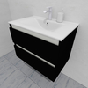 Тумба для ванной с раковиной подвесная, 70 см, влагостойкая, цвет черный, матовая эмаль + лак, серия СДпрестиж артикул SDTMR-709000-N изображение 3