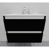 Тумба для ванной с раковиной подвесная, 70 см, влагостойкая, цвет черный, матовая эмаль + лак, серия СДпрестиж артикул SDTMR-709000-N изображение 4