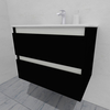 Тумба для ванной с раковиной подвесная, 70 см, влагостойкая, цвет черный, матовая эмаль + лак, серия СДпрестиж артикул SDTMR-709000-N изображение 2