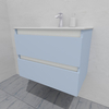 Тумба для ванной с раковиной подвесная, 70 см, влагостойкая, цвет голубой, матовая эмаль + лак, серия СДпрестиж артикул SDTMR-701020-R80B изображение 2