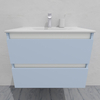 Тумба для ванной с раковиной подвесная, 70 см, влагостойкая, цвет голубой, матовая эмаль + лак, серия СДпрестиж артикул SDTMR-701020-R80B изображение 4