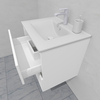 Тумба для ванной под раковину подвесная, 60 см, влагостойкая, цвет белый икеа, матовая эмаль + лак, серия СДпрестиж артикул SDTM-600300-N изображение 5