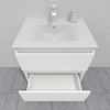 Тумба для ванной под раковину подвесная, 60 см, влагостойкая, цвет белый икеа, матовая эмаль + лак, серия СДпрестиж артикул SDTM-600300-N изображение 6