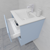 Тумба для ванной с раковиной подвесная, 60 см, влагостойкая, цвет светло-голубой, матовая эмаль + лак, серия СДпрестиж артикул SDTMR-601020-R80B изображение 5