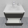 Тумба для ванной с раковиной подвесная, 60 см, влагостойкая, цвет серый икеа, матовая эмаль + лак, серия СДпрестиж артикул SDTMR-607500-N изображение 7