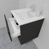 Тумба для ванной с раковиной подвесная, 60 см, влагостойкая, цвет серый икеа, матовая эмаль + лак, серия СДпрестиж артикул SDTMR-607500-N изображение 6