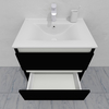 Тумба для ванной с раковиной подвесная, 60 см, влагостойкая, цвет черный, матовая эмаль + лак, серия СДпрестиж артикул SDTMR-609000-N изображение 6