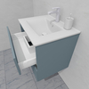Тумба для ванной под раковину подвесная, 60 см, влагостойкая, цвет серая белка, матовая эмаль + лак, серия СДпрестиж артикул SDTM-607000 изображение 5