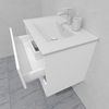 Тумба для ванной с раковиной подвесная, 70 см, влагостойкая, цвет белый икеа, матовая эмаль + лак, серия СДпрестиж артикул SDTMR-700300-N изображение 6