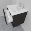 Тумба для ванной с раковиной подвесная, 70 см, влагостойкая, цвет серый икеа, матовая эмаль + лак, серия СДпрестиж артикул SDTMR-707500-N изображение 6