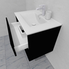Тумба для ванной с раковиной подвесная, 70 см, влагостойкая, цвет черный, матовая эмаль + лак, серия СДпрестиж артикул SDTMR-709000-N изображение 5