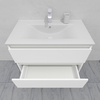 Тумба для ванной под раковину подвесная, 80 см, влагостойкая, цвет белый икеа, матовая эмаль + лак, серия СДпрестиж артикул SDTM-800300-N изображение 7