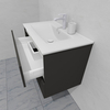 Тумба для ванной с раковиной подвесная, 80 см, влагостойкая, цвет серый икеа, матовая эмаль + лак, серия СДпрестиж артикул SDTMR-807500-N изображение 6