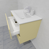 Тумба для ванной под раковину подвесная, 80 см, влагостойкая, цвет слоновая кость, матовая эмаль + лак, серия СДпрестиж артикул SDTM-801014 изображение 6