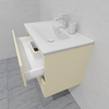 Тумба для ванной под раковину подвесная, 80 см, влагостойкая, цвет светлая слоновая кость, матовая эмаль + лак, серия СДпрестиж артикул SDTM-801015 изображение 6