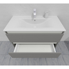 Тумба для ванной с раковиной подвесная, 90 см, влагостойкая, цвет светло-серый икеа, матовая эмаль + лак, серия СДпрестиж артикул SDTMR-905000-N изображение 7