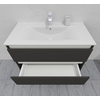 Тумба для ванной под раковину подвесная, 90 см, влагостойкая, цвет серый икеа, матовая эмаль + лак, серия СДпрестиж артикул SDTM-907500-N изображение 7
