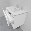Тумба для ванной под раковину подвесная, 100 см, влагостойкая, цвет белый икеа, матовая эмаль + лак, серия СДпрестиж артикул SDTM-1000300-N изображение 6