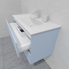 Тумба для ванной с раковиной подвесная, 100 см, влагостойкая, цвет голубой, матовая эмаль + лак, серия СДпрестиж артикул SDTMR-1001020-R80B изображение 6